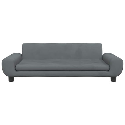 sofa til børn 100x54x33 cm velour mørkegrå