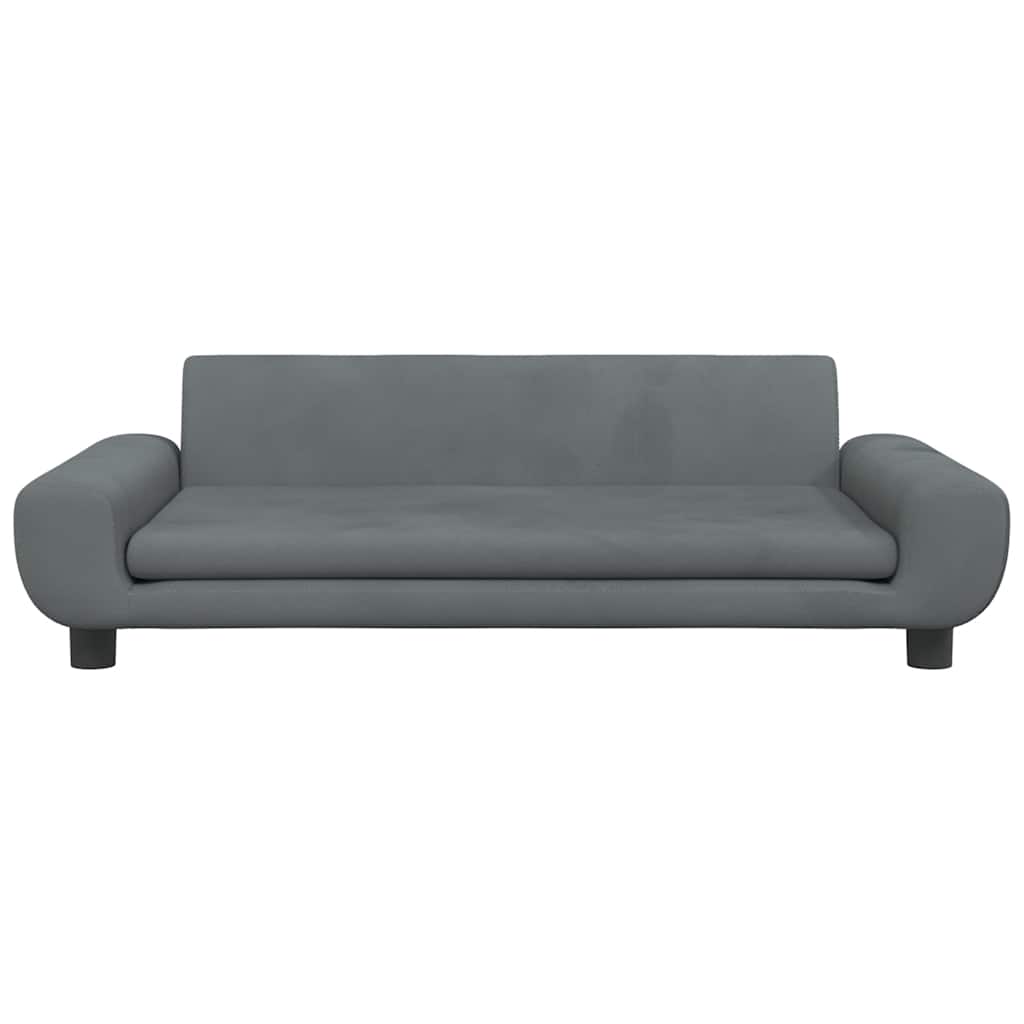 sofa til børn 100x54x33 cm velour mørkegrå
