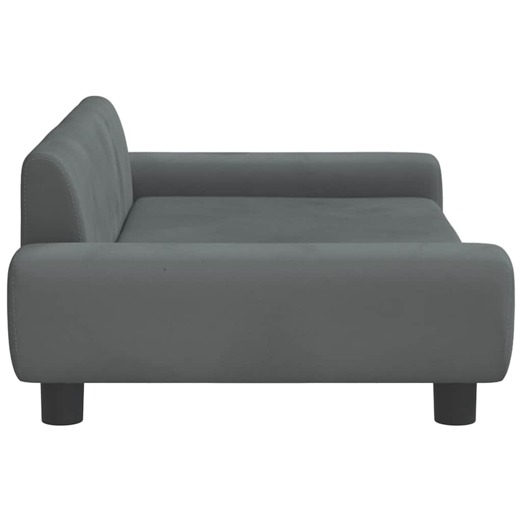sofa til børn 100x54x33 cm velour mørkegrå