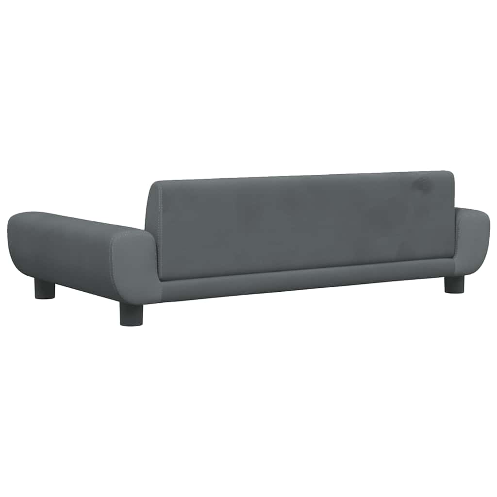 sofa til børn 100x54x33 cm velour mørkegrå