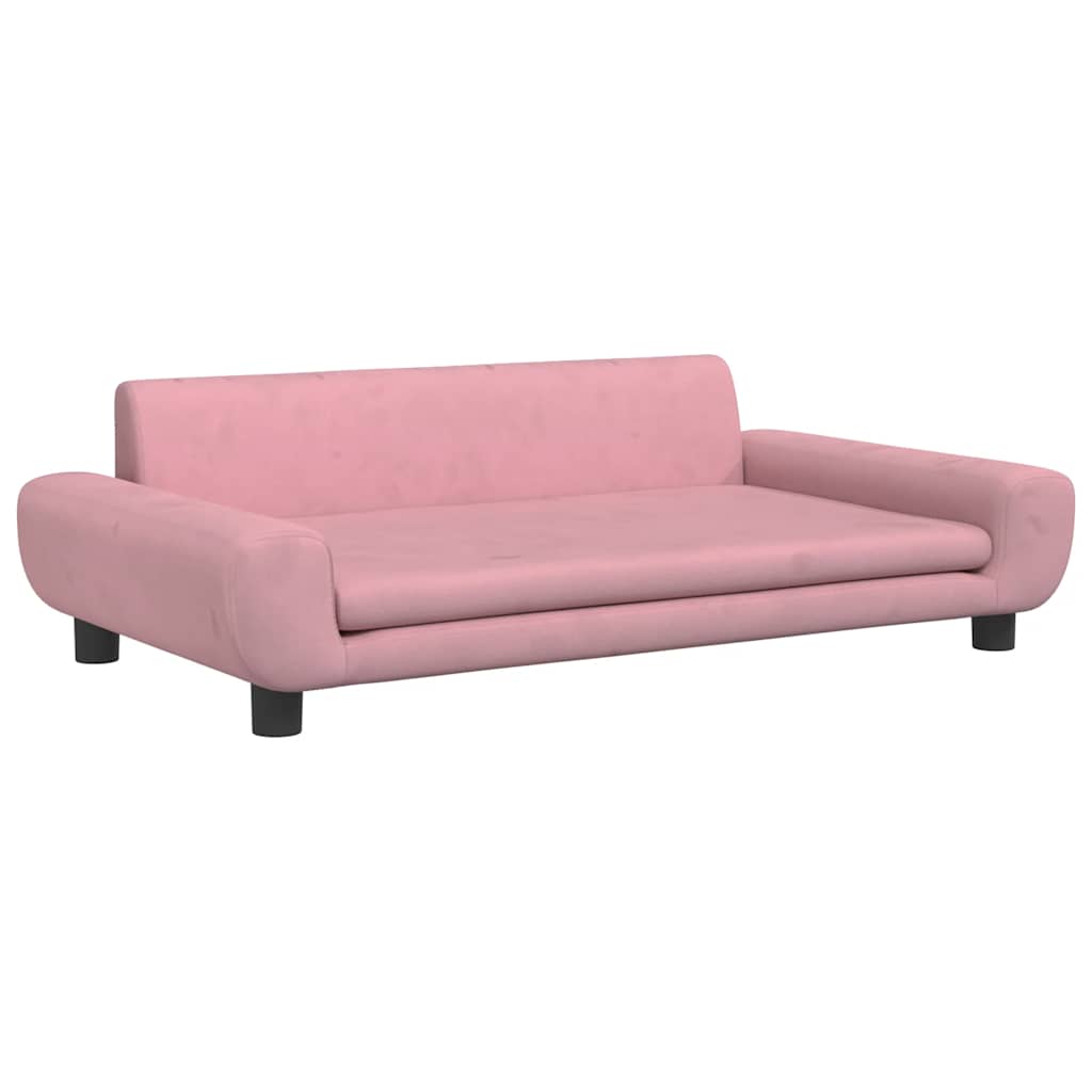 sofa til børn 100x54x33 cm velour lyserød