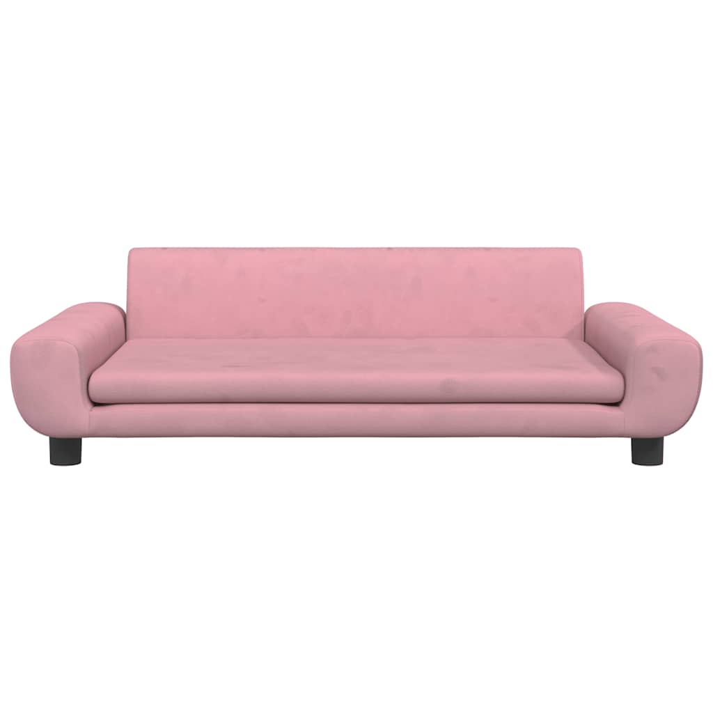 sofa til børn 100x54x33 cm velour lyserød