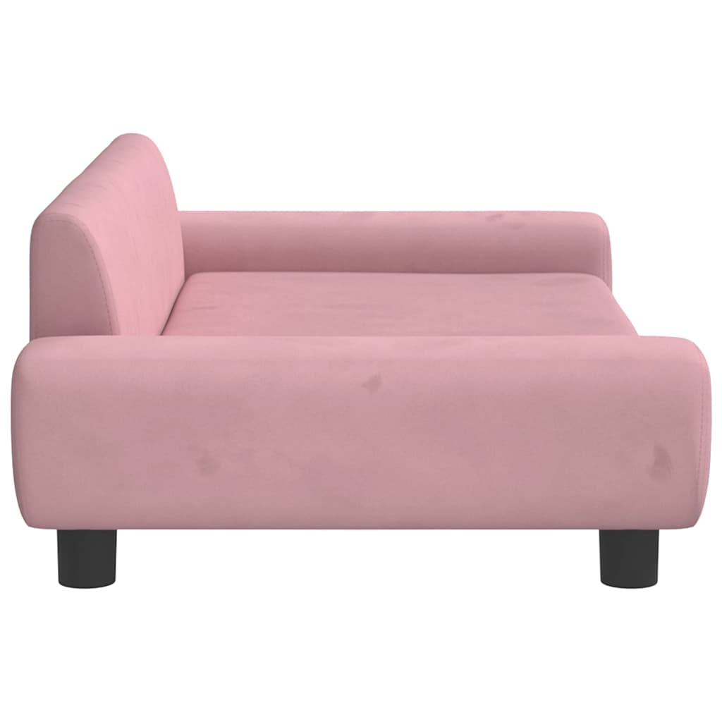 sofa til børn 100x54x33 cm velour lyserød