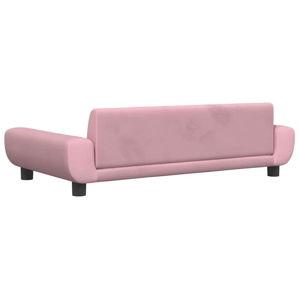 sofa til børn 100x54x33 cm velour lyserød