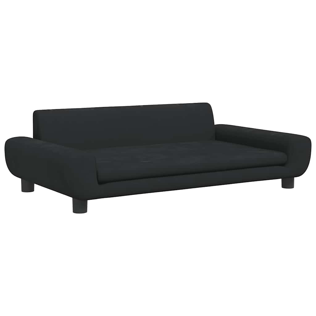 sofa til børn 100x54x33 cm velour sort