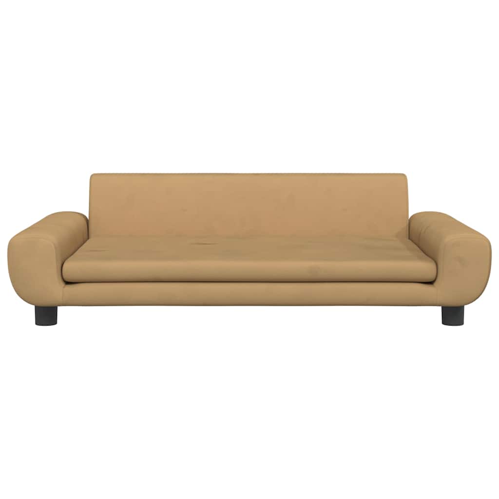 sofa til børn 100x54x33 cm velour brun