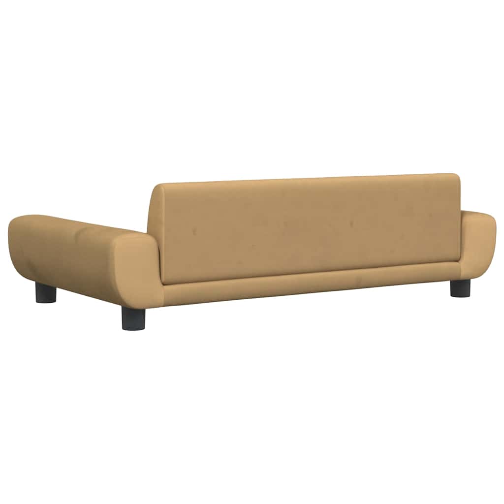 sofa til børn 100x54x33 cm velour brun