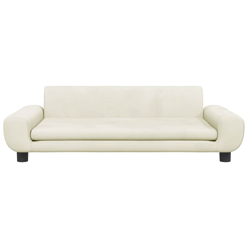sofa til børn 100x54x33 cm velour cremefarvet
