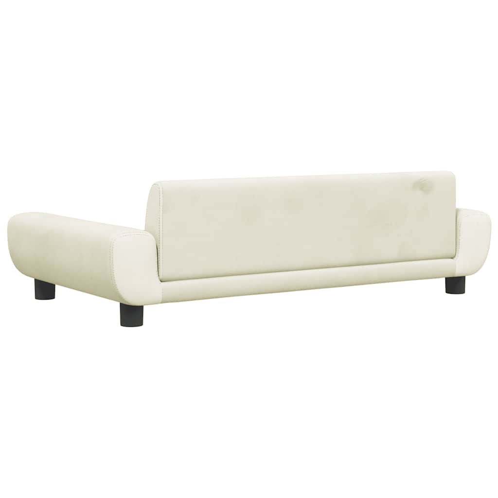 sofa til børn 100x54x33 cm velour cremefarvet