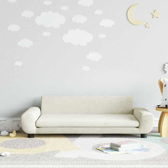 sofa til børn 100x54x33 cm velour cremefarvet