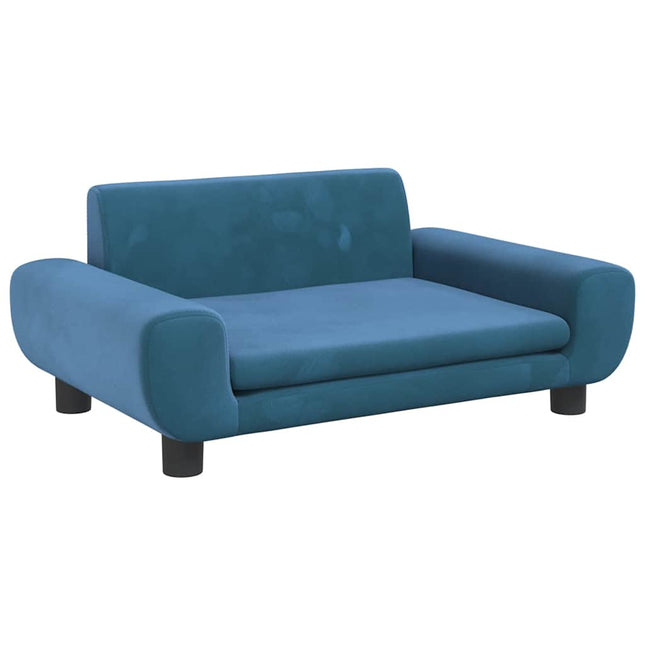 sofa til børn 70x45x33 cm velour blå
