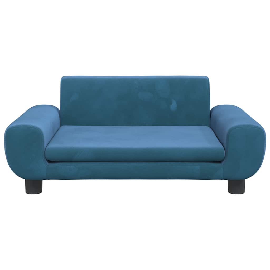 sofa til børn 70x45x33 cm velour blå