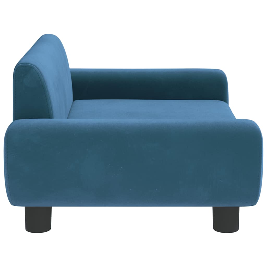 sofa til børn 70x45x33 cm velour blå