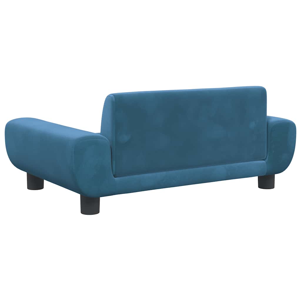 sofa til børn 70x45x33 cm velour blå