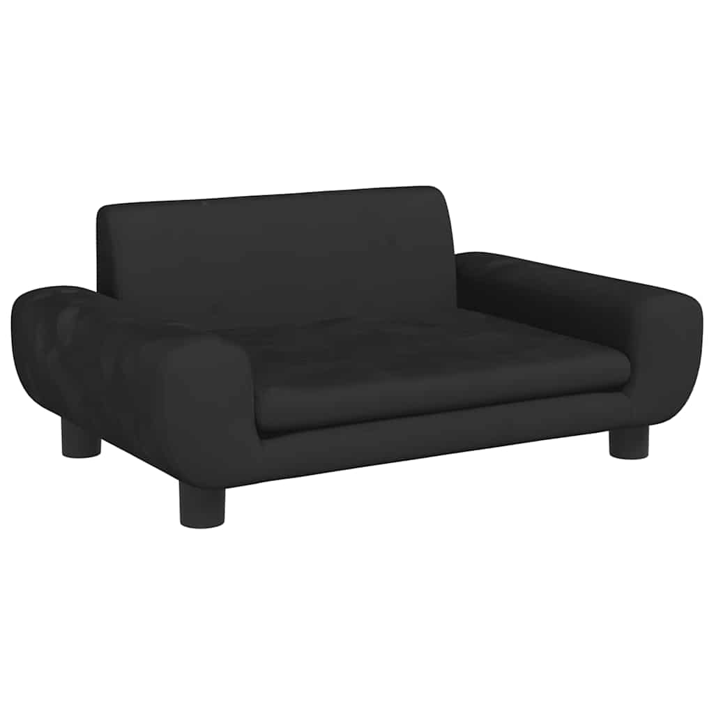 sofa til børn 70x45x33 cm velour sort