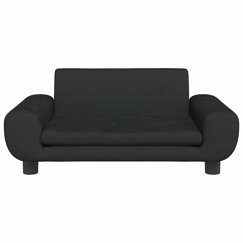 sofa til børn 70x45x33 cm velour sort