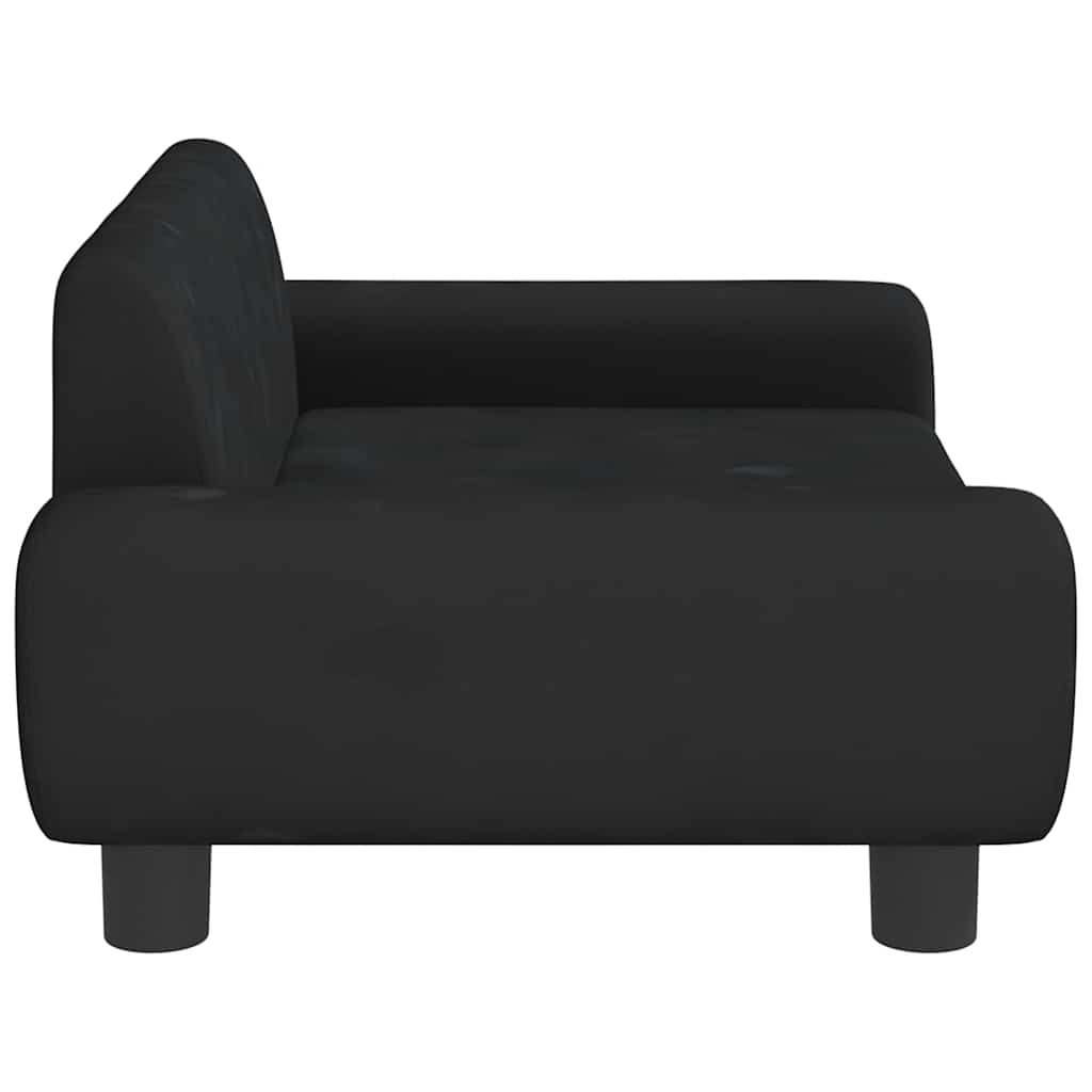 sofa til børn 70x45x33 cm velour sort