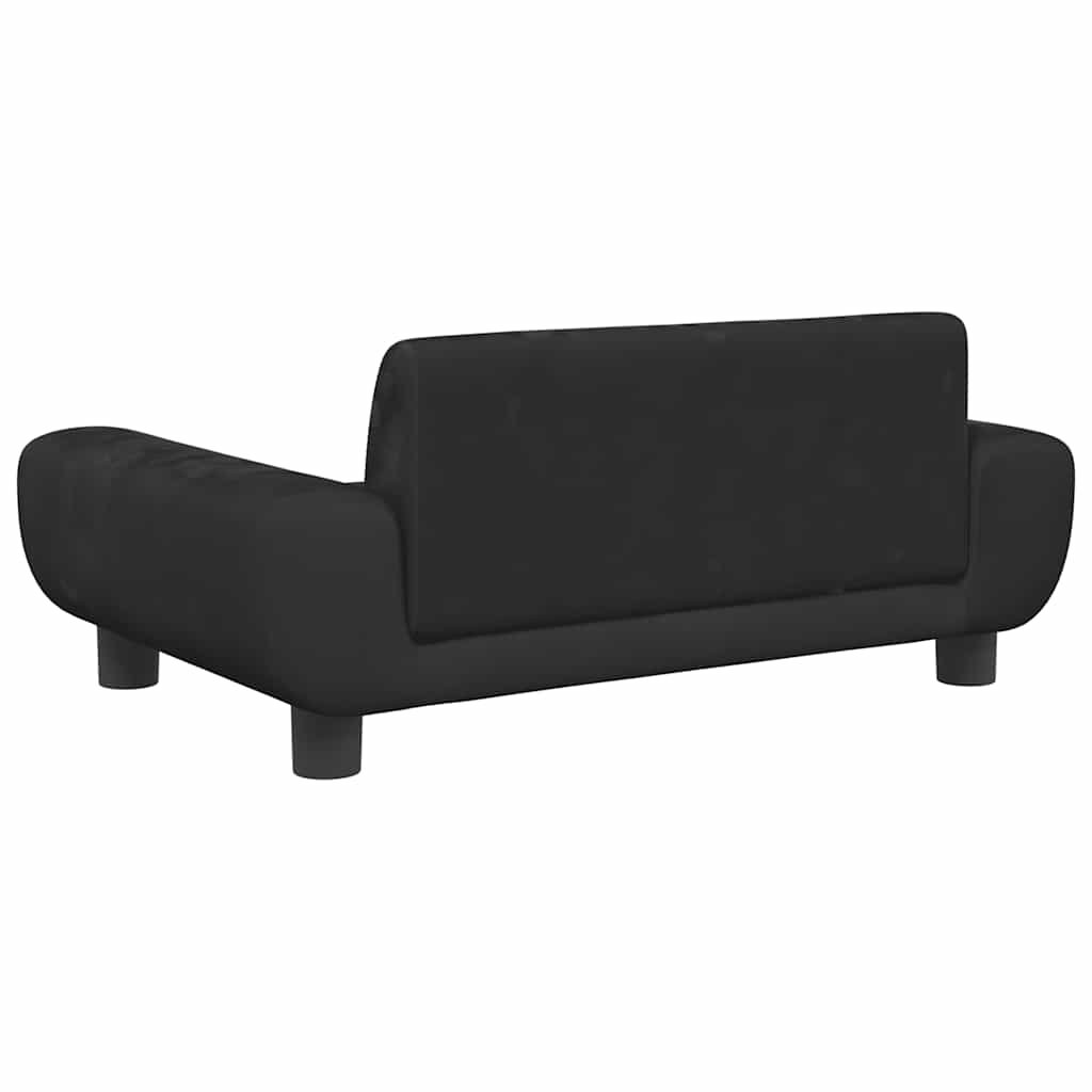 sofa til børn 70x45x33 cm velour sort