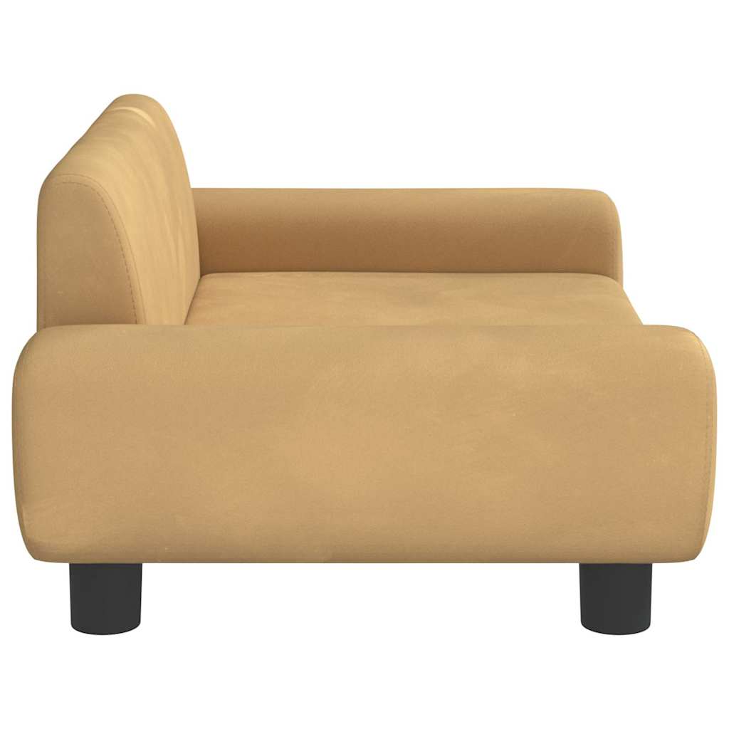 sofa til børn 70x45x33 cm velour brun