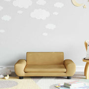 sofa til børn 70x45x33 cm velour brun