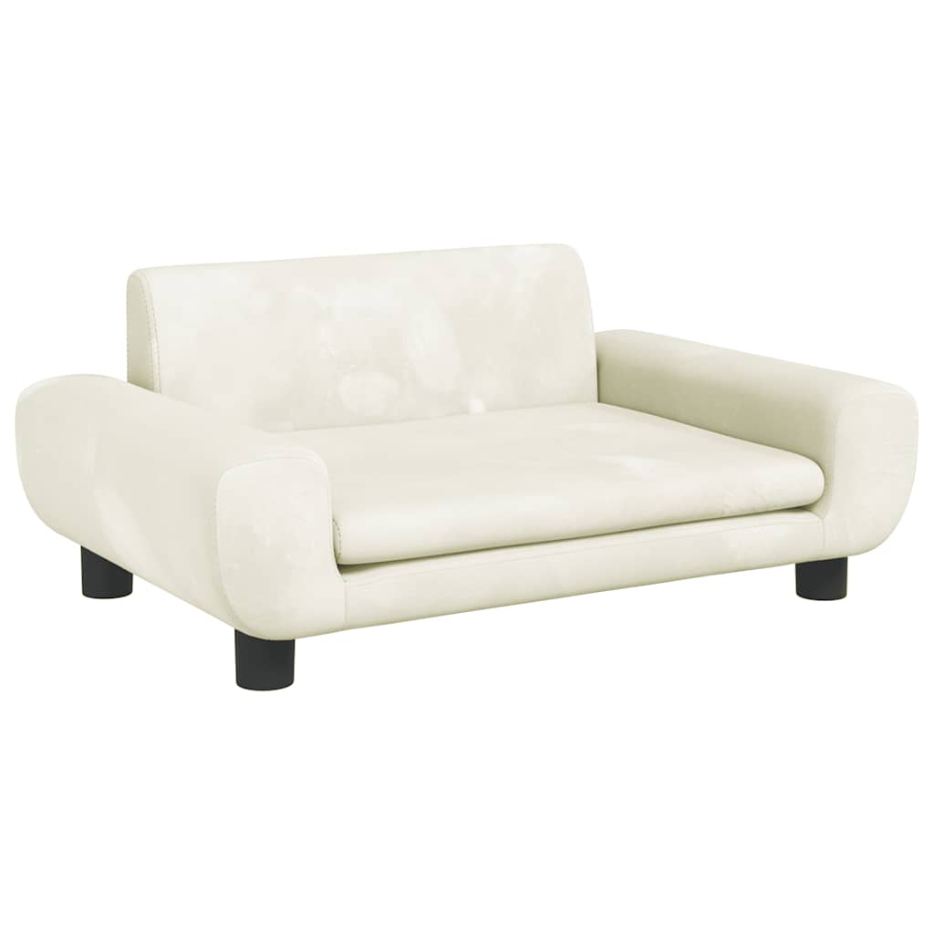 sofa til børn 70x45x33 cm velour cremefarvet