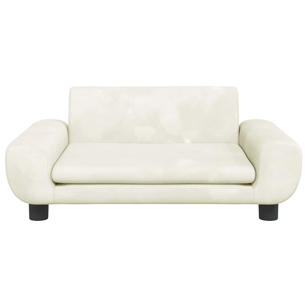 sofa til børn 70x45x33 cm velour cremefarvet