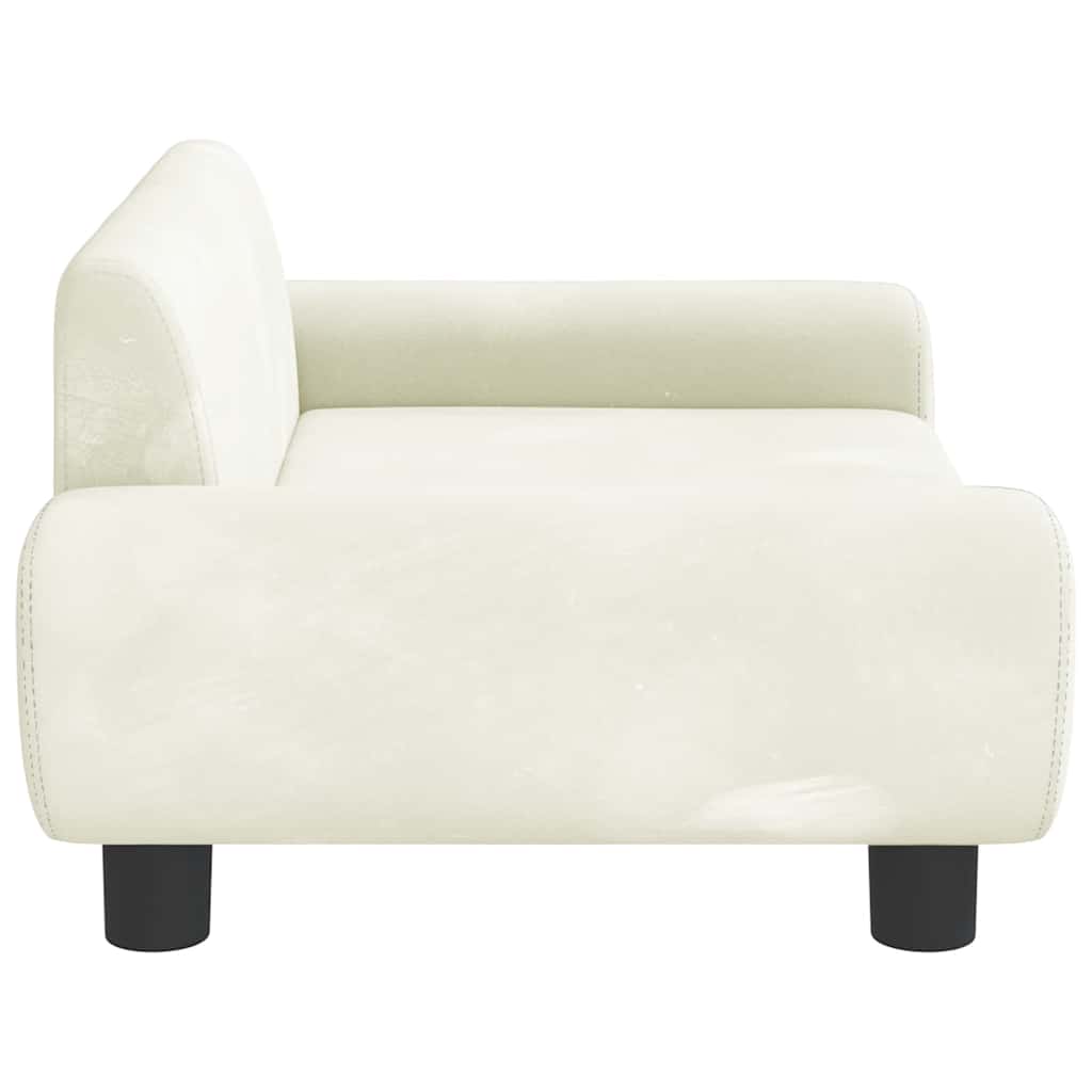 sofa til børn 70x45x33 cm velour cremefarvet