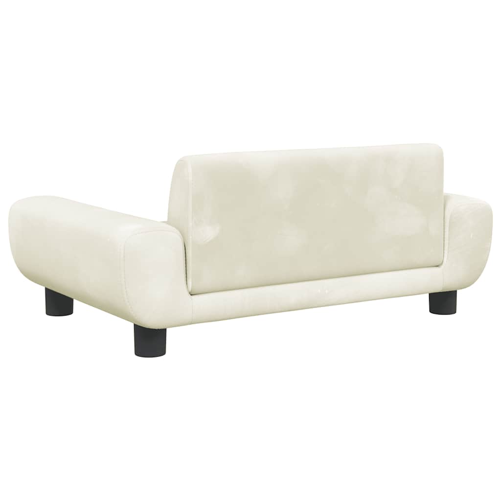 sofa til børn 70x45x33 cm velour cremefarvet