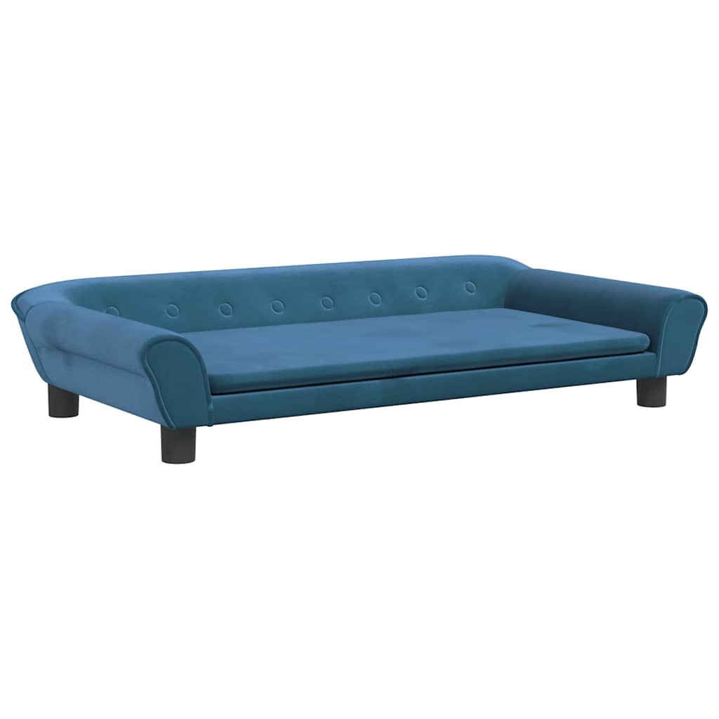 sofa til børn 100x50x26 cm velour blå