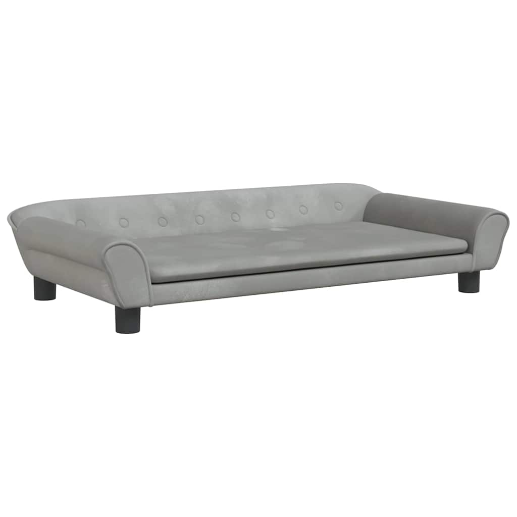 sofa til børn 100x50x26 cm velour lysegrå