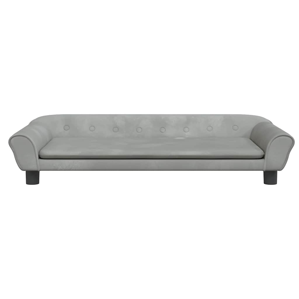 sofa til børn 100x50x26 cm velour lysegrå