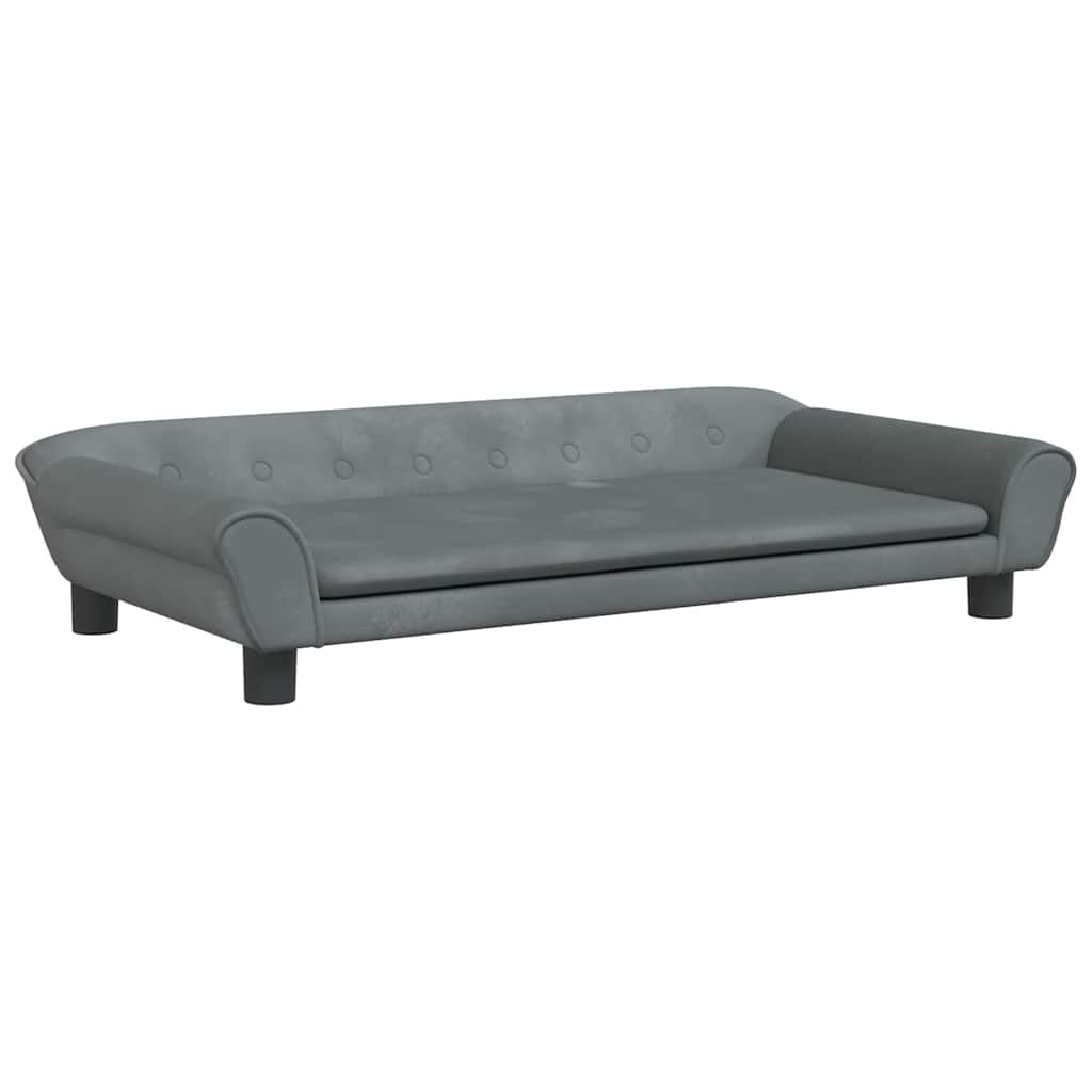 sofa til børn 100x50x26 cm velour mørkegrå