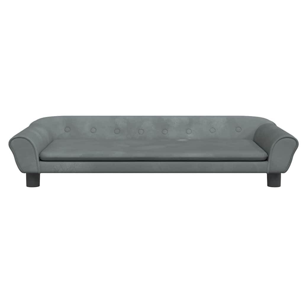 sofa til børn 100x50x26 cm velour mørkegrå
