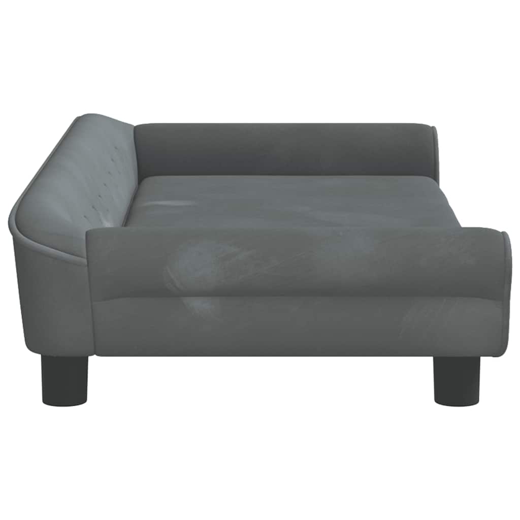 sofa til børn 100x50x26 cm velour mørkegrå