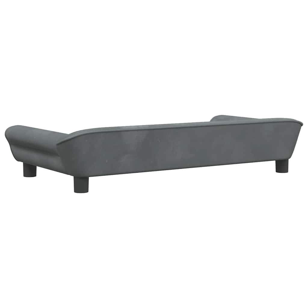 sofa til børn 100x50x26 cm velour mørkegrå