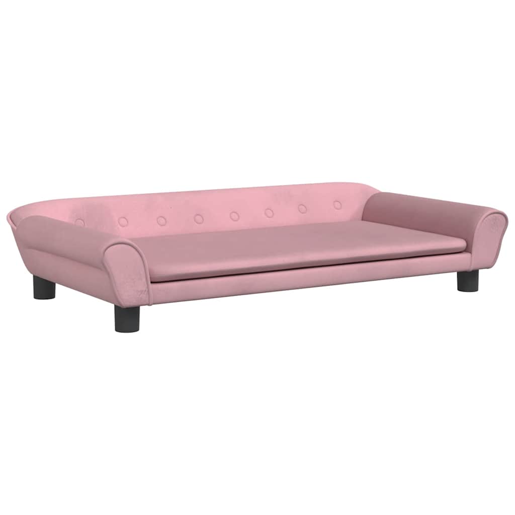 sofa til børn 100x50x26 cm velour lyserød