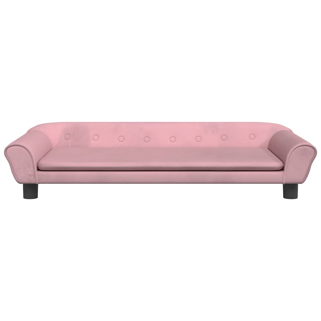 sofa til børn 100x50x26 cm velour lyserød