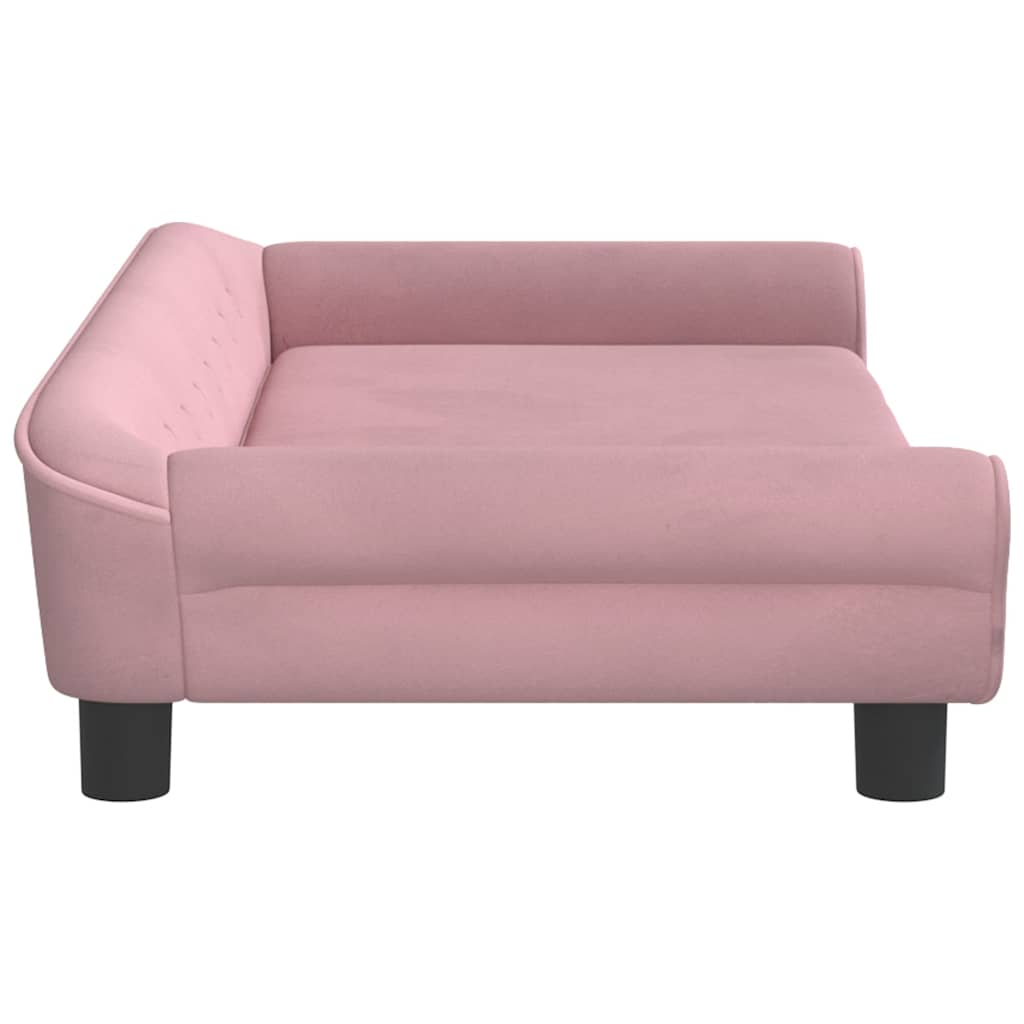 sofa til børn 100x50x26 cm velour lyserød