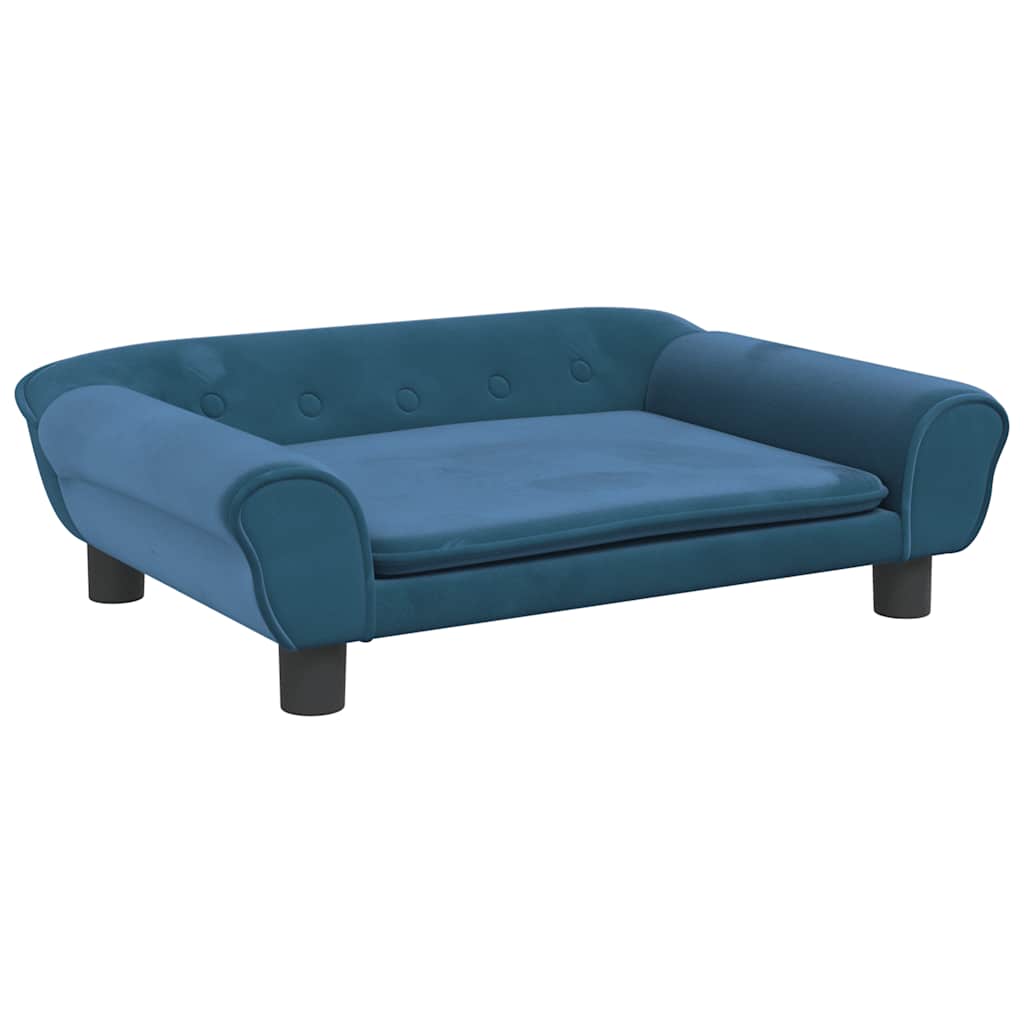 sofa til børn 70x45x26 cm velour blå