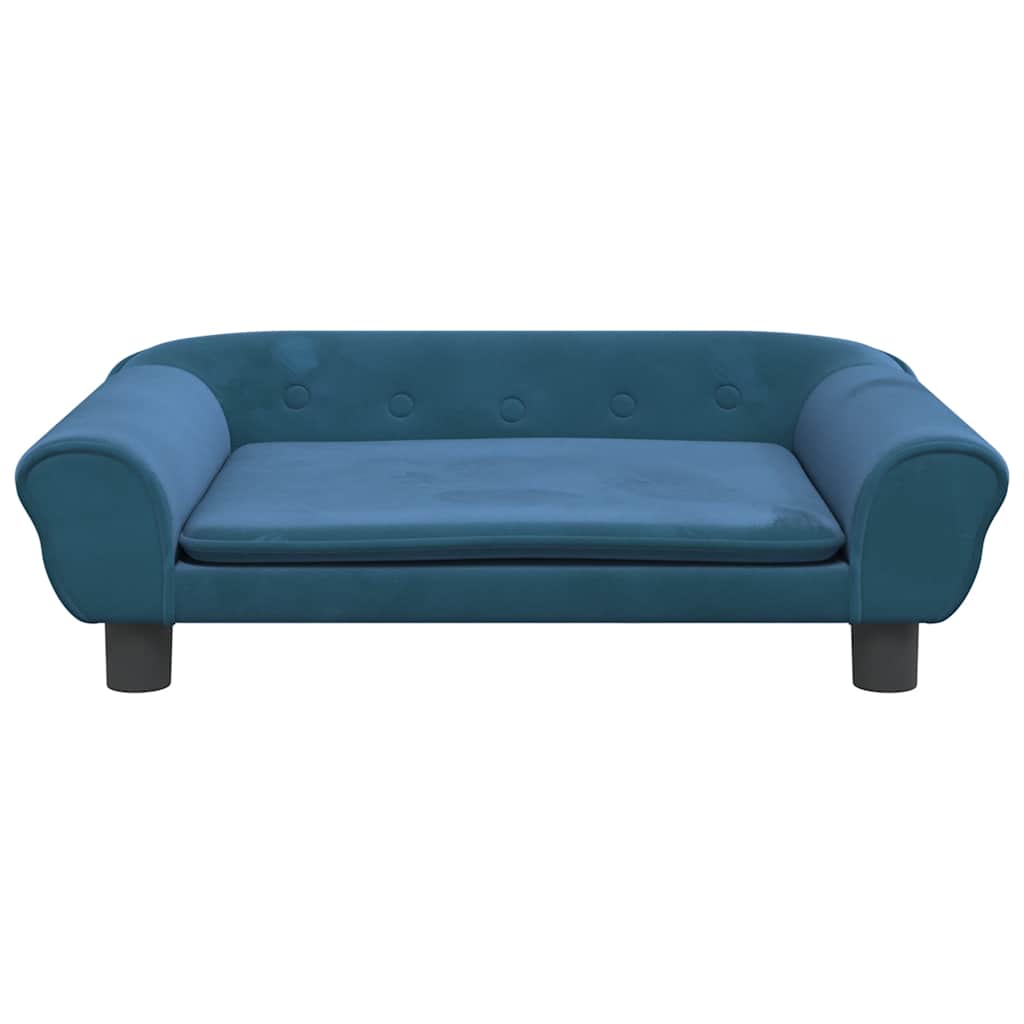 sofa til børn 70x45x26 cm velour blå