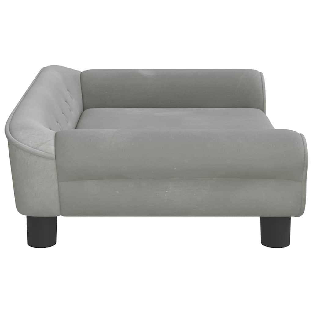 sofa til børn 70x45x26 cm velour lysegrå
