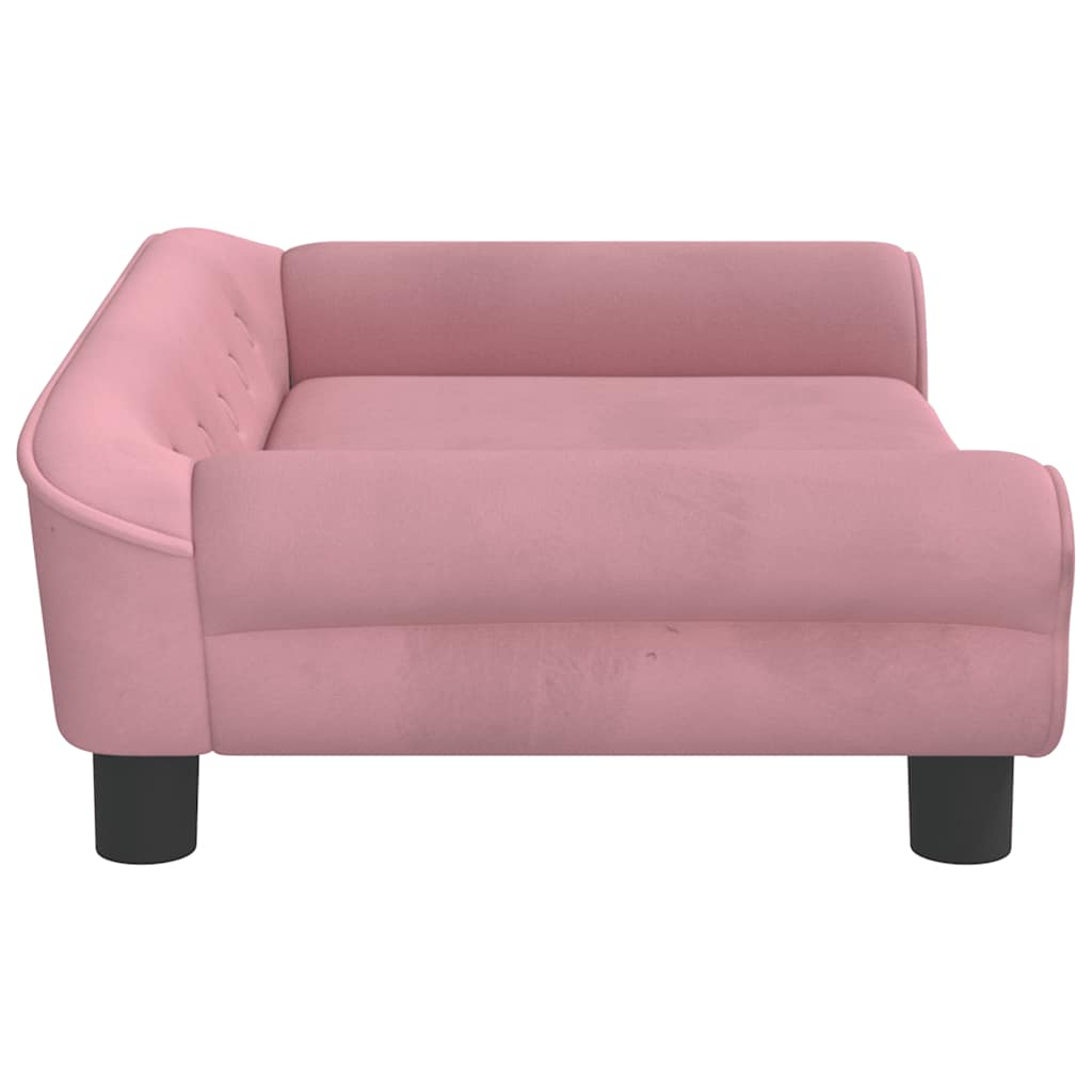 sofa til børn 70x45x26 cm velour lyserød