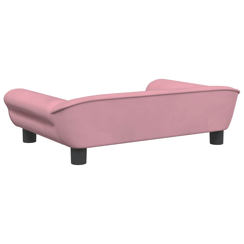 sofa til børn 70x45x26 cm velour lyserød