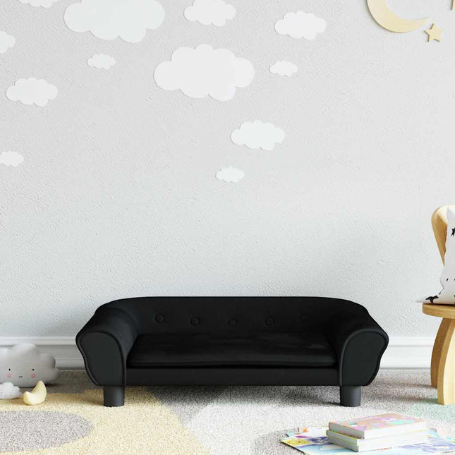 sofa til børn 70x45x26 cm velour sort