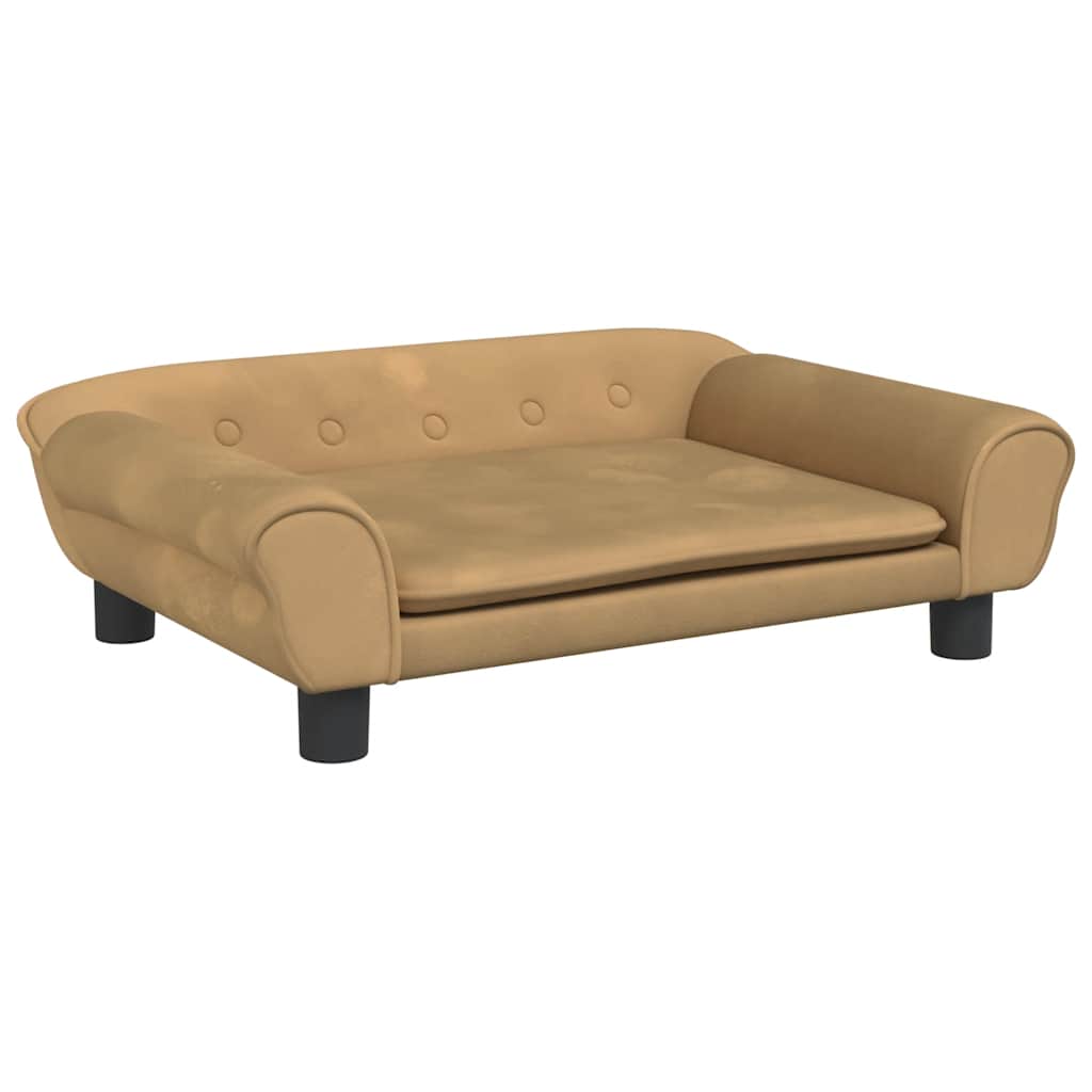 sofa til børn 70x45x26 cm velour brun