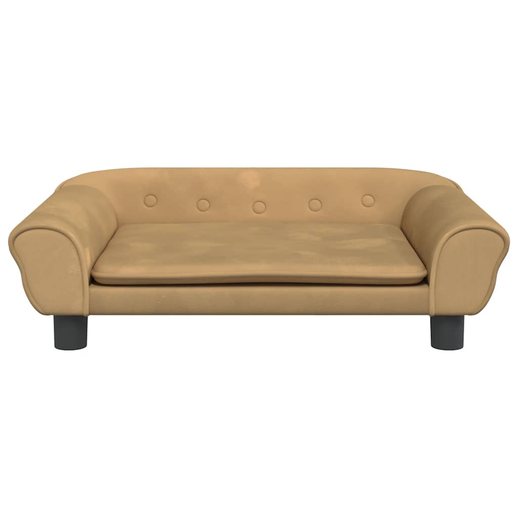 sofa til børn 70x45x26 cm velour brun