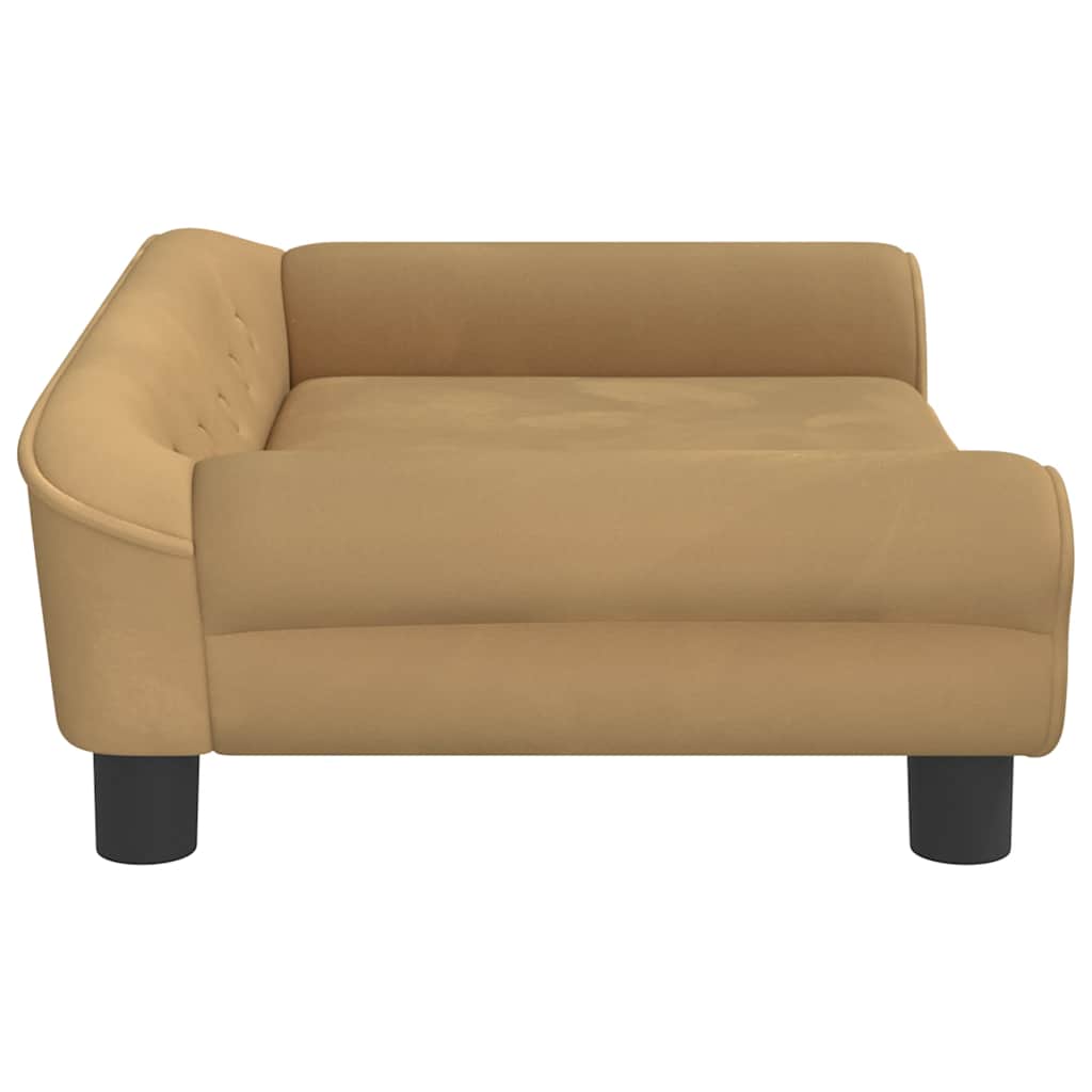 sofa til børn 70x45x26 cm velour brun