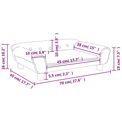 sofa til børn 70x45x26 cm velour brun