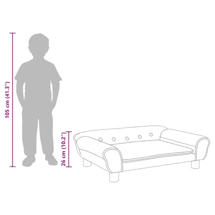sofa til børn 70x45x26 cm velour brun