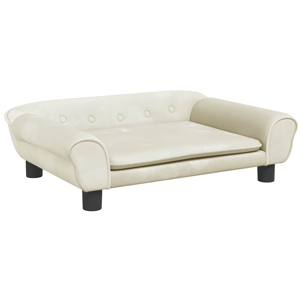 sofa til børn 70x45x26 cm velour cremefarvet